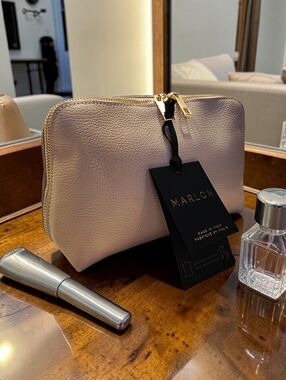 Genuine Leather Cosmetic Bag, Clutch, Handbag Liner by Marlon
